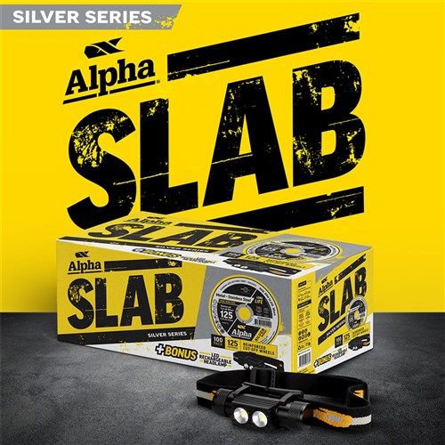 Alpha SLAB 125 x 1.0mm Silver Series Cutting Disc x100 Pack Bonus United Tools Canning Vale